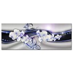 Tableau dco abstrait orchides - abstrait - 80x30 cm
