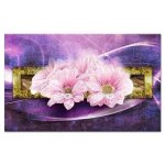 Tableau dco fleurs marguerites roses - fleurs - 80x50 cm