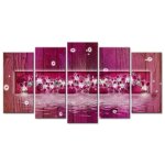 Tableau dco frise de fleurs - 150x80 cm