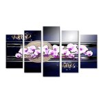 Tableau deco zen design orchide declina 150x80 bleu