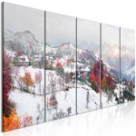 Tableau first snow (5 parts) narrow 200 x 80 cm