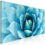 Tableau fleurs agave (5 parts) narrow blue 200 x 80 cm