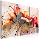 Tableau fleurs dans des coquelicots 120 x 80 cm