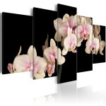 Tableau fleurs orchid�e sur fond contrast� 200 x 100 cm