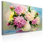 Tableau fleurs peonies: bouquet of happiness 120 x 80 cm