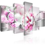 Tableau fleurs pink marriage 100 x 50 cm