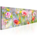 Tableau fleurs rainbow of morning poppies 120 x 40 cm