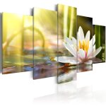 Tableau fleurs sunny lotus 200 x 100 cm