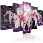 Tableau fleurs violet inspiration 100 x 50 cm