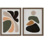 Tableau - home esprit - abstrait urbain - 30 x 40 cm - multicolore - 2 unit�s