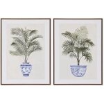 Tableau - home esprit - palmiers colonial - multicolore - 60 x 80 cm - 2 unit�s