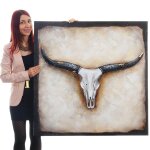 Tableau � l'huile, taureau, peint � la main � 100%, toile de d�coration murale xl 100x100cm