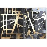 Tableau moderne - home esprit - 103 x 4, 5 x 143 cm - multicolore - 2 unit�s - design contemporain