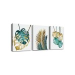 Tableau mural v�g�tal or et vert 40x30 cm sur toile - d�coration moderne cadre bois impression hd salon ...
