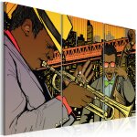 Tableau nature morte musicien de jazz 90 x 60 cm