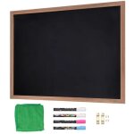 Tableau noir magn�tique - duoku - panneau en bois vintage 35 x46  - avec craies et gomme - d�coration ...