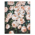 Tableau peinture � l'huile - euroweb - roses - bois de pin - 80x100 cm - d�coration murale