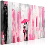 Tableau personnages umbrella in love (1 part) wide pink 90 x 60 cm