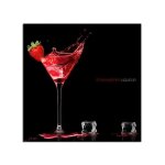 Tableau photo deco liqueur de fraise declina 50x50 rouge