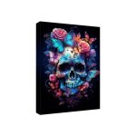 Tableau sur toile - halflemart - cr�ne moderne avec fleurs - 40x60 cm - cadre bois massif - impression ...