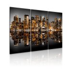 Tableau villes mer de lumi�res - new york 120 x 80 cm