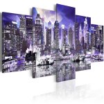 Tableau villes moonlit night in new york city 200 x 100 cm