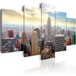 Tableau villes morning in new york city 100 x 50 cm
