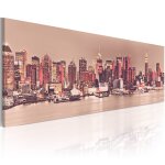 Tableau villes new york - city of light 120 x 40 cm