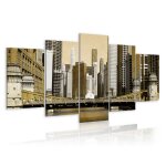 Tableau villes new york - vintage 100 x 50 cm