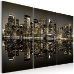Tableau villes l'or de new york 60 x 40 cm