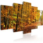 Tableau voie parmi les feuilles collor�es 100 x 50 cm
