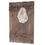 Tablette murale, porte - tasse hwc - d13, étagère / vestiaire / planche à crochets, 91x60cm marron shabby ... Tablette murale, porte - tasse hwc - d13, étagère / vestiaire / planche à crochets, 91x60cm marron shabby ...