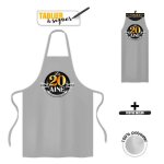 Tablier gris dedicace anniversaire 20aine homme