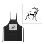 Tablier noir de cuisine barbecue chasse sanglier 3 imprim�