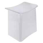 Tabouret / panier � linge design pour salle de bain - abs blanc wenko