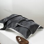 Taie d'oreiller 100 % soie de m�rier gris fonc�
