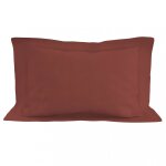 Taie d'oreiller en coton 57 fils 50x70 cm uni brique, par soleil d'ocre