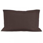 Taie d'oreiller en coton 57 fils 50x70 cm uni brun, par soleil d'ocre
