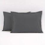 Taies d'oreiller en coton gris 50x70