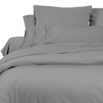 Taie d'oreiller en coton percale 65x65 cm camille gris, par songe de camille