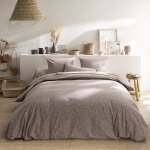 Taie d'oreiller imprim�e en bambou marron 50x70