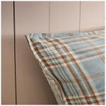Taie d'oreiller imprim�e en flanelle de coton, tartan