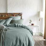 Taie d'oreiller uni en gaze de coton vert 65x65