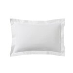 Taie d'oreiller unie en percale de coton blanc 50x70