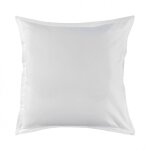 Taie d'oreiller unie en satin de coton blanc 65x65