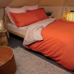 Taie de traversin en 100% coton prune 43x135 cm