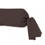 Taie de traversin en coton 57 fils 45x185 cm uni brun, par soleil d'ocre