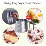 Tamis a farine en acier inoxydable, maille fine, tamis a farine, sucre glac, tasse, gadget de cuisine, ...