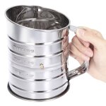 Tamis a farine rotatif a manivelle en acier inoxydable, 3 tasses, avec agitateur a 2 fils, pour glaçage, ... Tamis a farine rotatif a manivelle en acier inoxydable, 3 tasses, avec agitateur a 2 fils, pour glaçage, ...