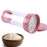 Tamis a farine transparent, bouteille portative, maille en acier inoxydable, tamis a farine, tasse a ...